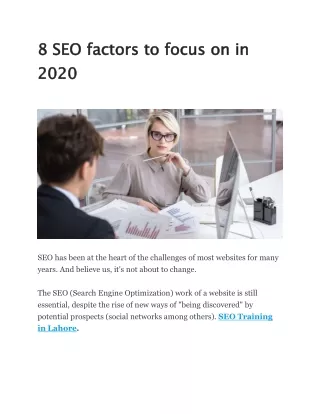 8 SEO factors to focus on in 2020