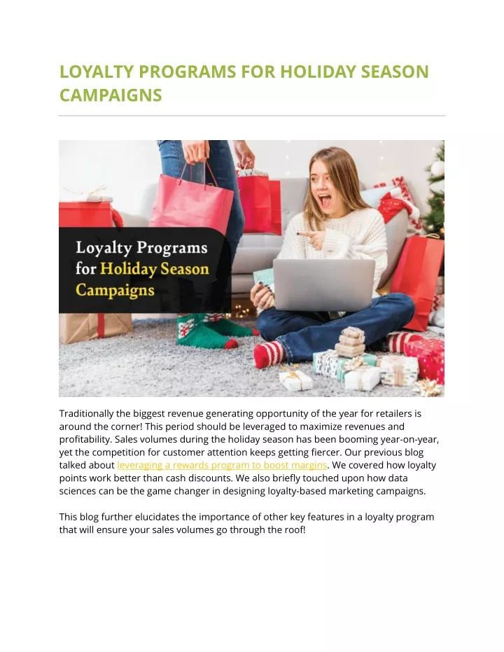 loyalty programs for holiday season campaigns