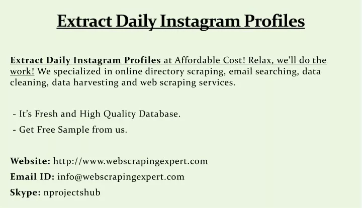extract daily instagram profiles