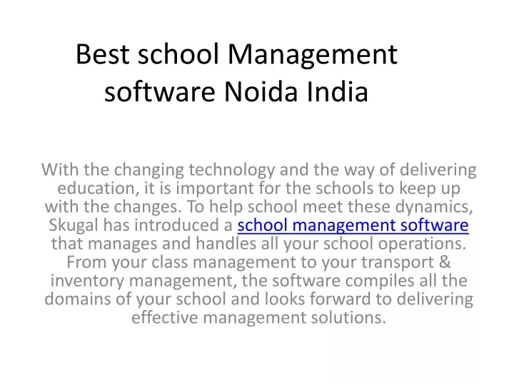 best school management software noida india