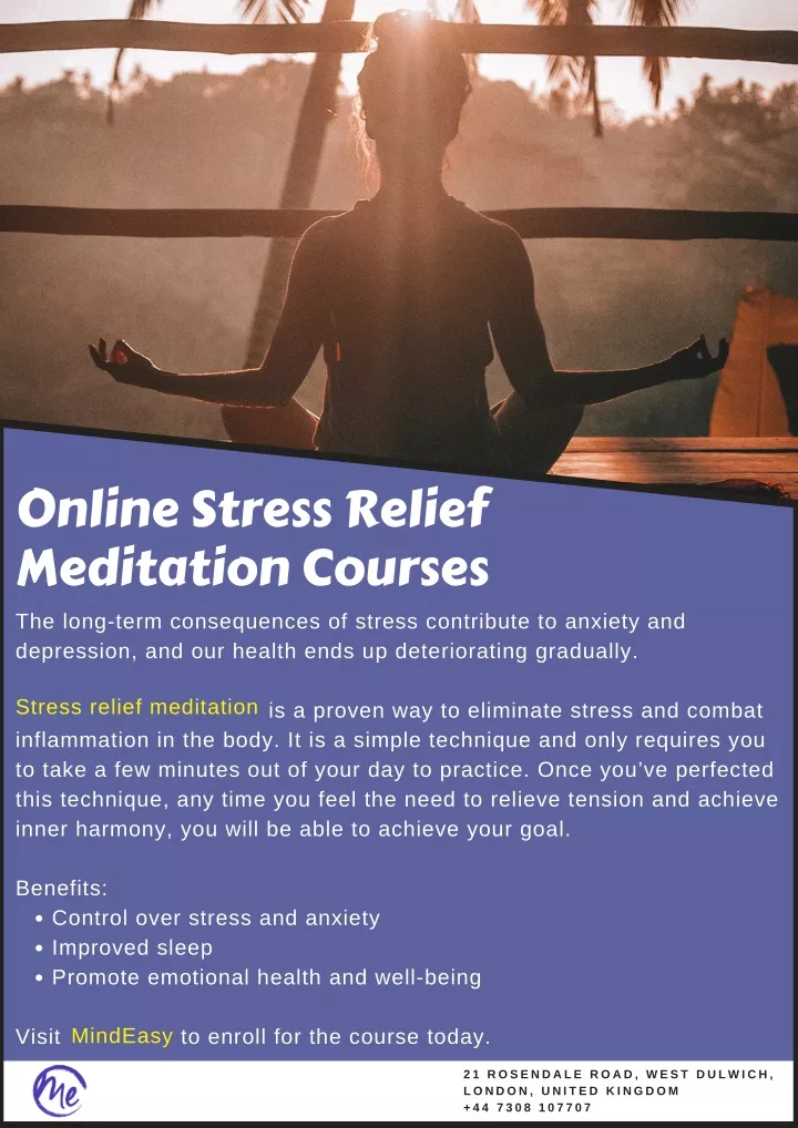 online stress relief meditation courses the long