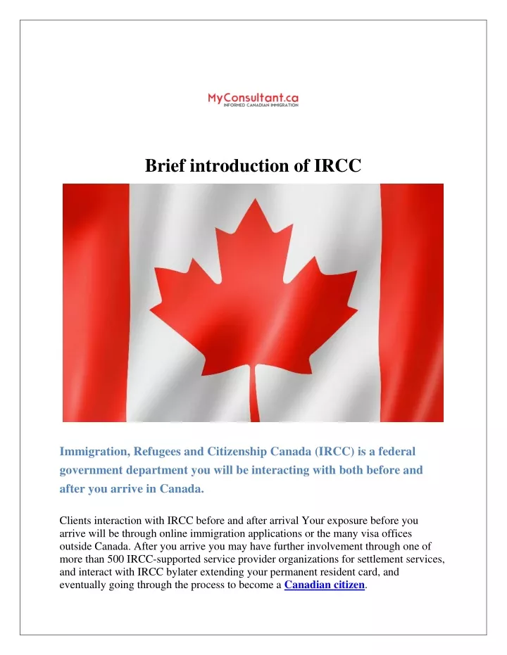 brief introduction of ircc