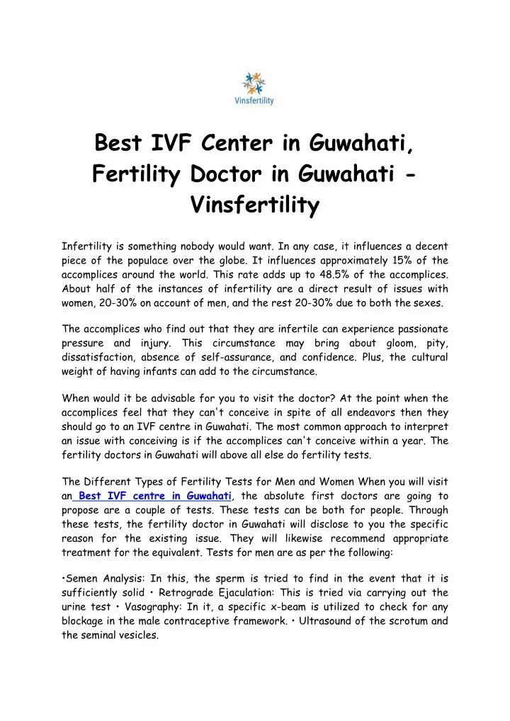 best ivf center in guwahati fertility doctor in guwahati vinsfertility