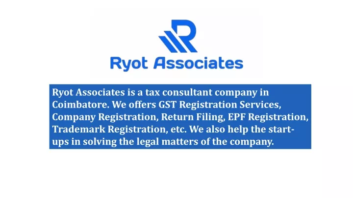 ryot associates is a tax consultant company