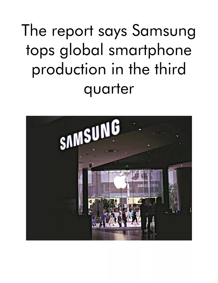 the report says samsung tops global smartphone
