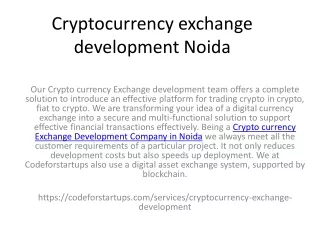 cryptocurrency exchange development noida