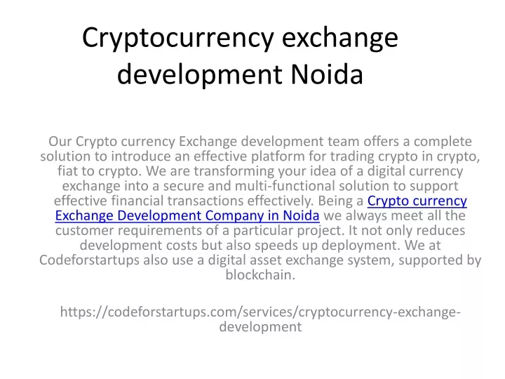 cryptocurrency exchange development noida