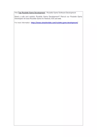 hire top roulette game development roulette game