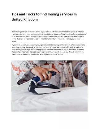 tips and tricks to find ironing services