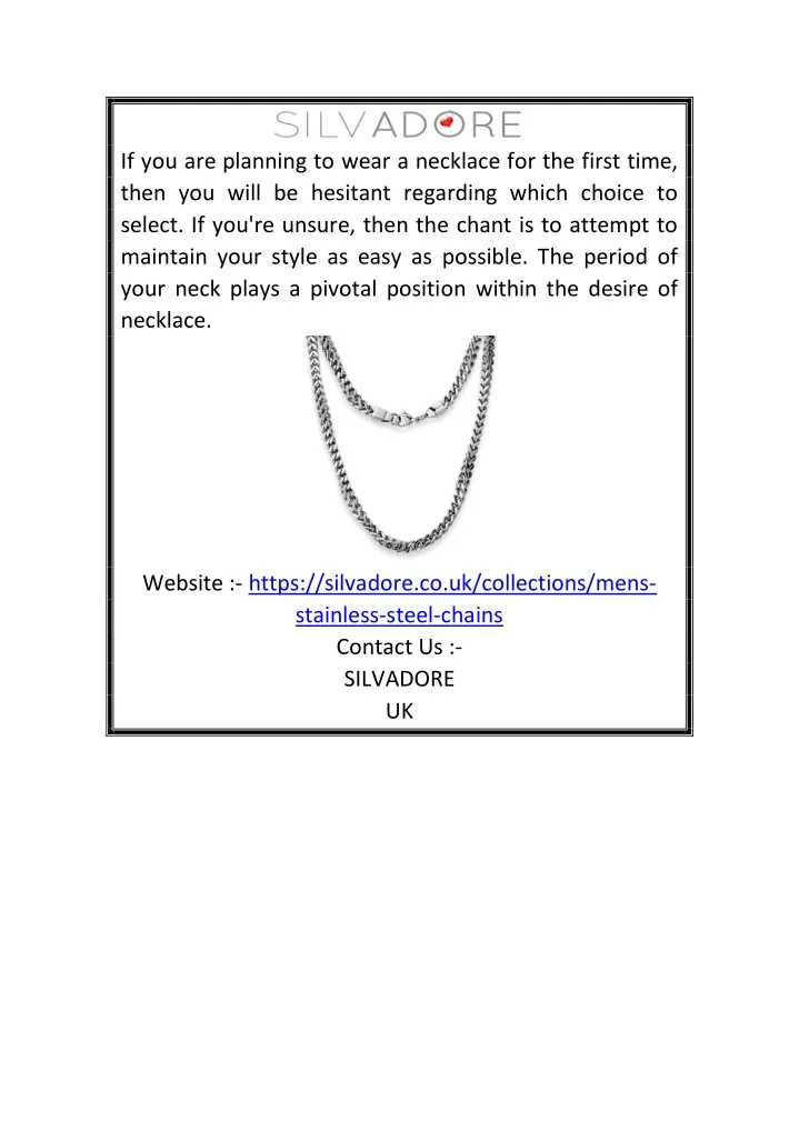 if you are planning to wear a necklace