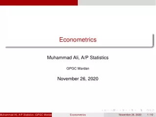 Introduction of Econometrics