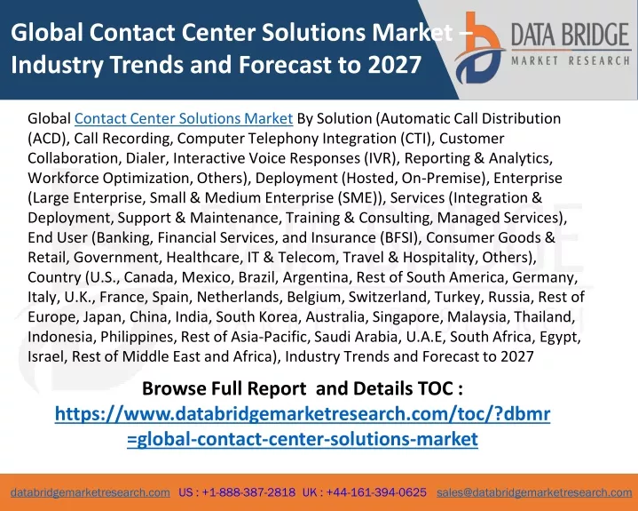 global contact center solutions market industry
