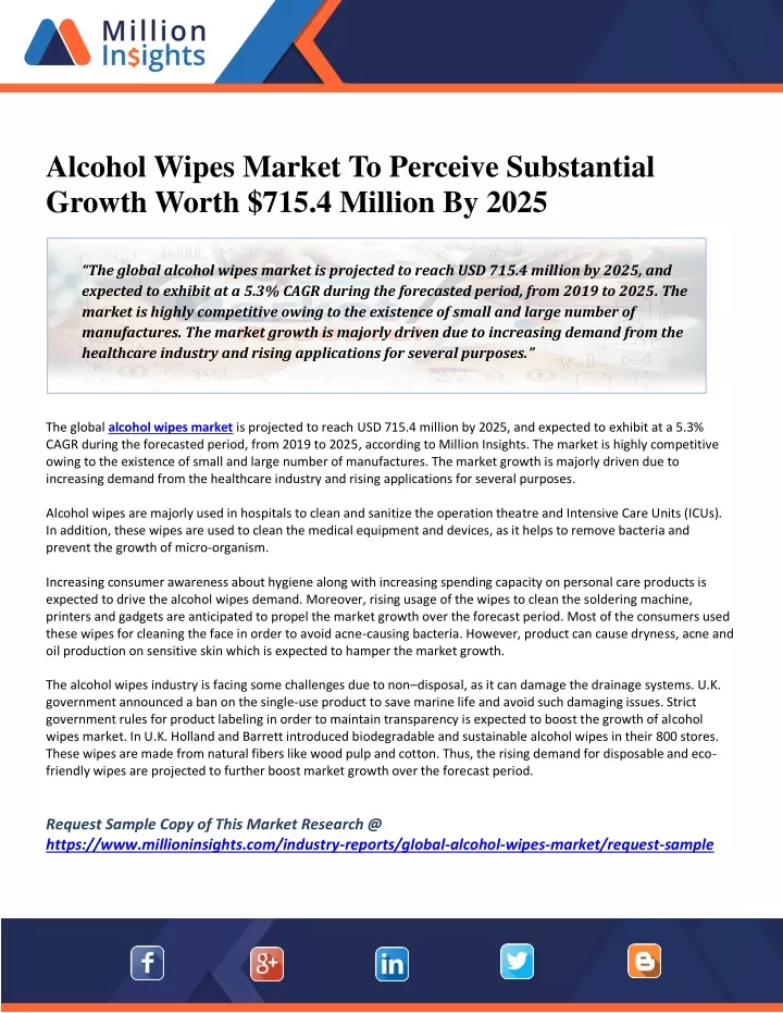 alcohol wipes market to perceive substantial
