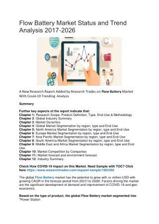 flow battery market status and trend analysis
