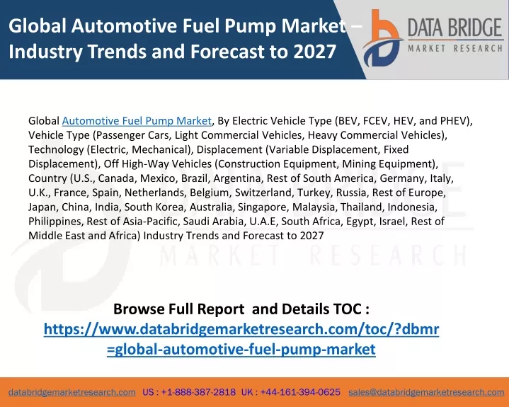global automotive fuel pump market industry