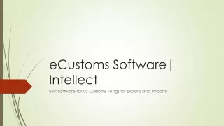 ERP Software for US Customs Filings for Exports and Imports