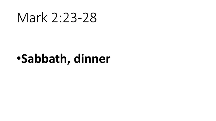 mark 2 23 28 sermon