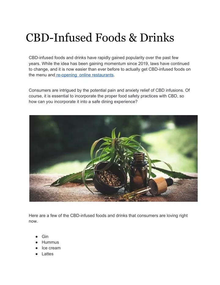 cbd infused foods drinks