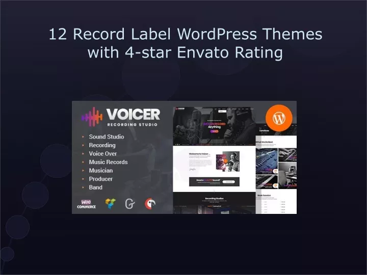 12 record label wordpress themes with 4 star envato rating