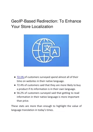 geoip based redirection to enhance your store localization