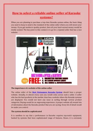 how to select a reliable online seller of karaoke