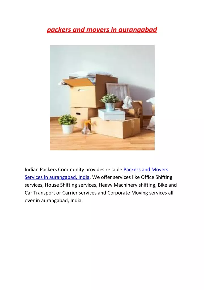 packers and movers in aurangabad