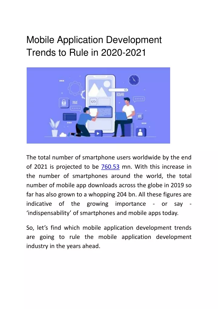 mobile application development trends to rule in 2020 2021