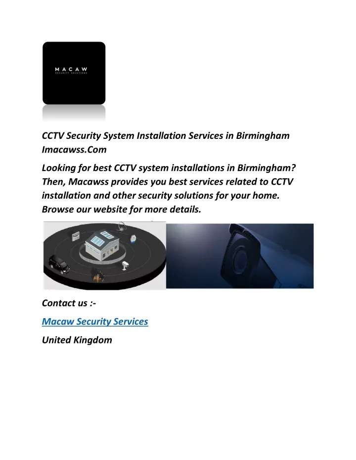 cctv security system installation services