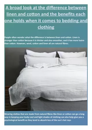 a broad look at the difference between linen