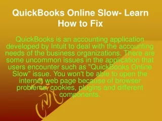 QuickBooks Online Slow- Learn How to Fix