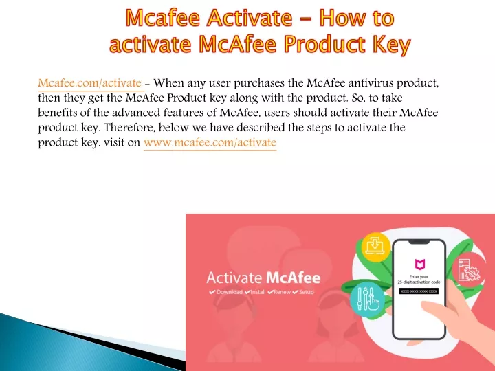 mcafee activate how to activate mcafee product key