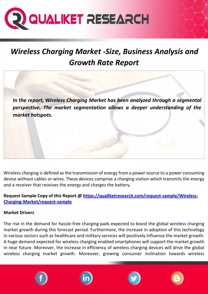 wireless charging market size business analysis