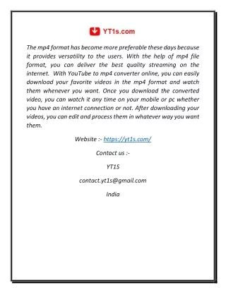 Youtube Video Downloader Online | Yt1s.com