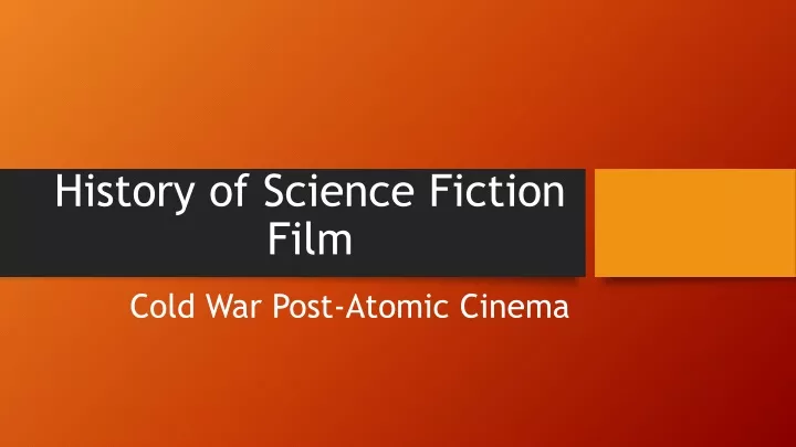 history of science fiction film