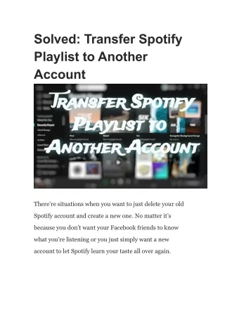 How to Transfer Spotify Playlist to Another Account