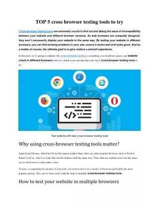top 5 cross browser testing tools to try