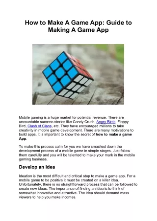 how to make a game app guide to making a game app
