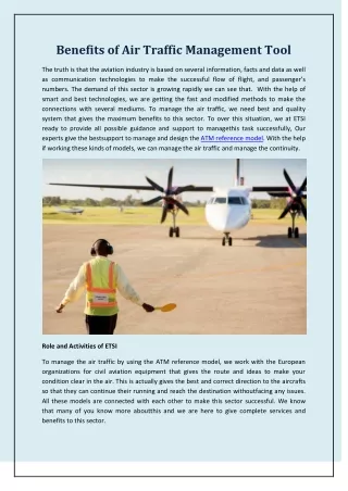 benefits of air traffic management tool