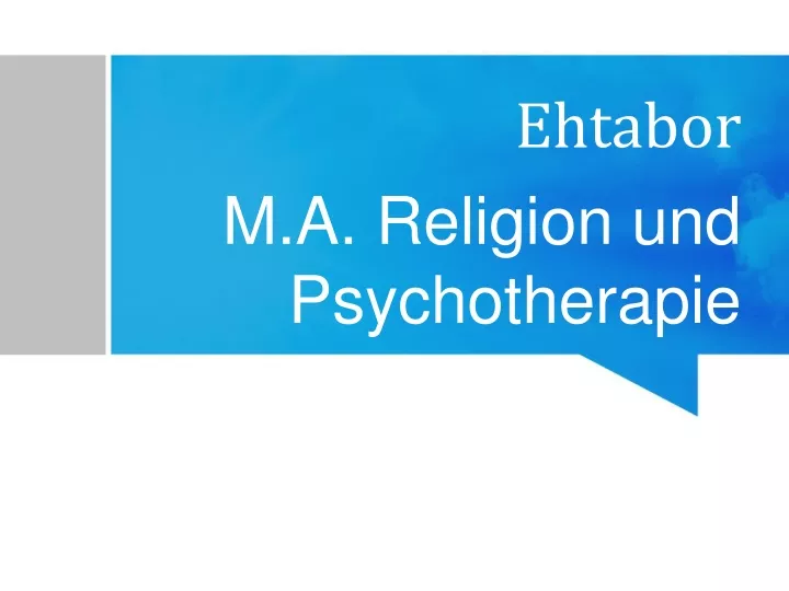 m a religion und psychotherapie