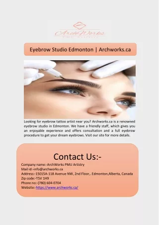 Eyebrow Studio Edmonton | Archworks.ca