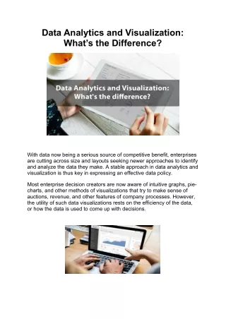 data analytics and visualization what