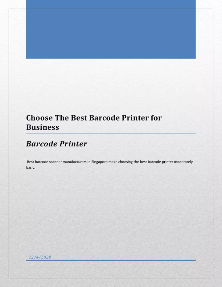business barcode printer