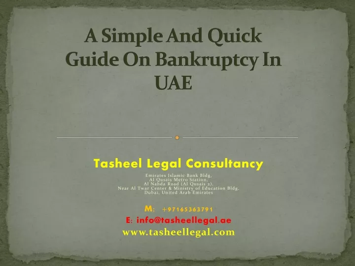 a simple and quick guide on bankruptcy in uae