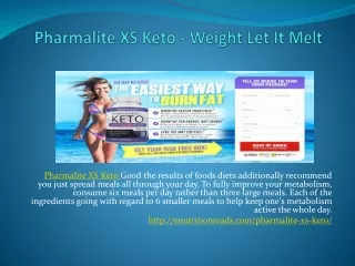 Pharmalite XS Keto - Weight Let It Melt