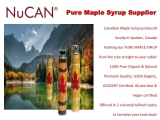 Pure Maple Syrup Suppliers in Canada  | Nucan