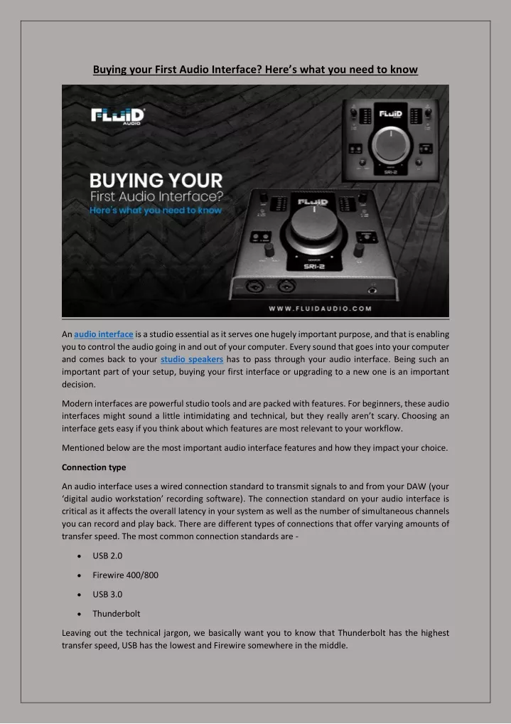 buying your first audio interface here s what