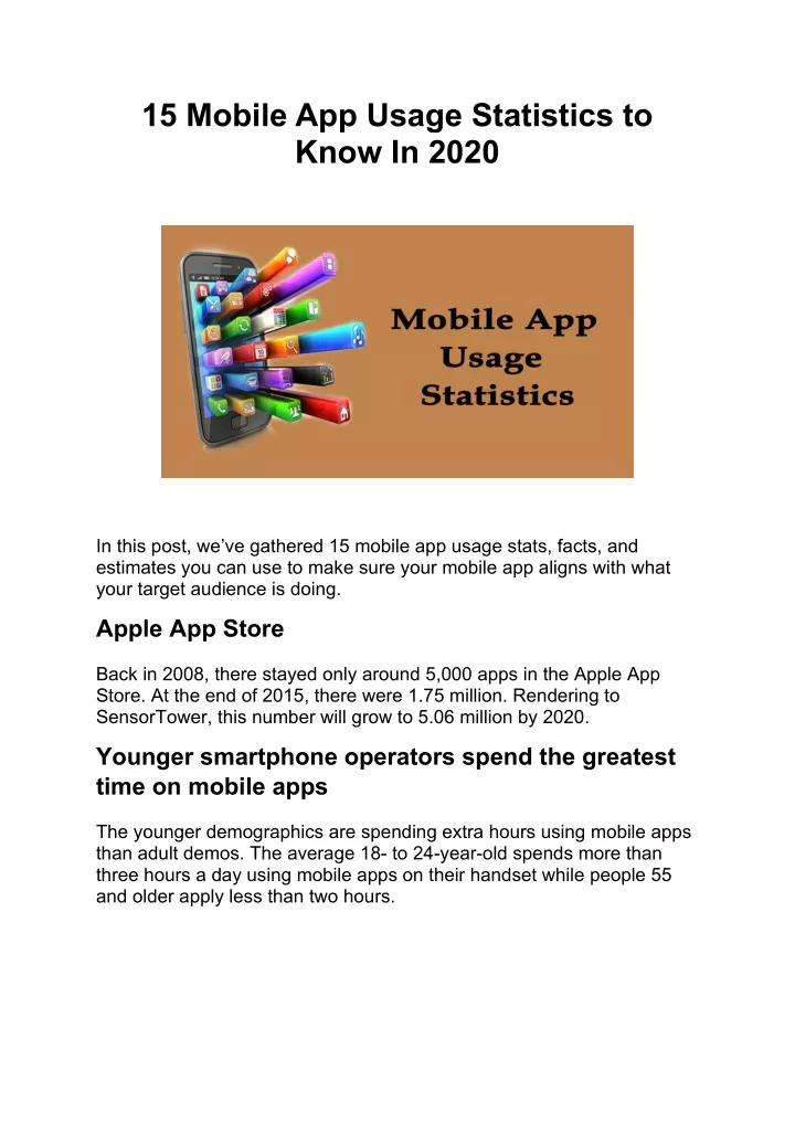 15 mobile app usage statistics to know in 2020