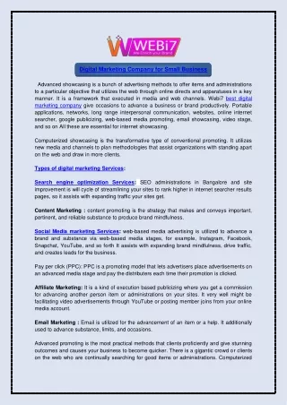 digital marketing company for small business