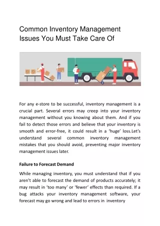 common inventory management issues you must take care of