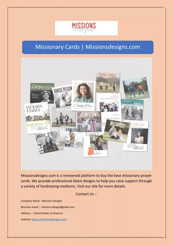 missionary cards missionsdesigns com